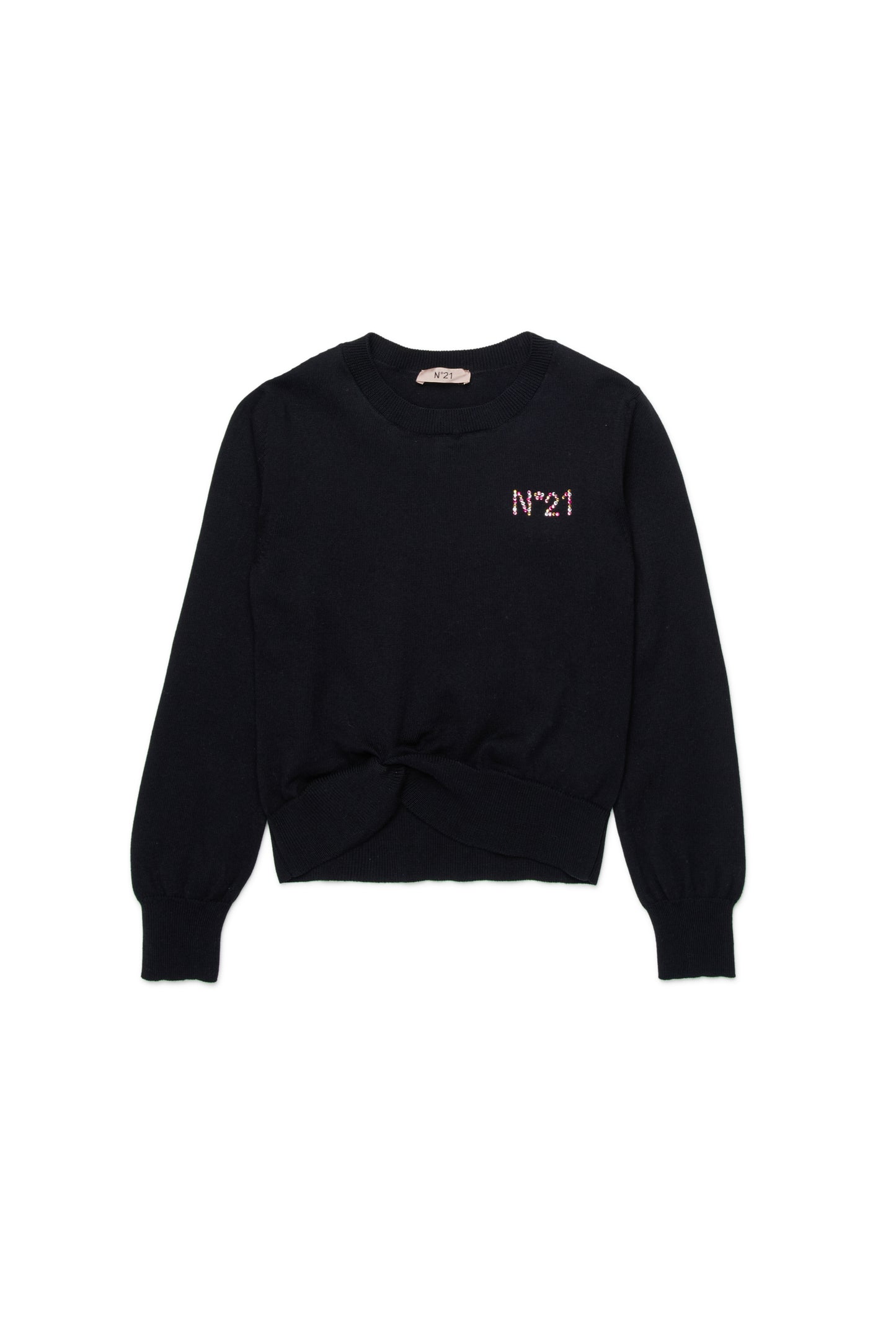 N21 Black Knit Sweater With Twisted Hem ( Sz 10-16)
