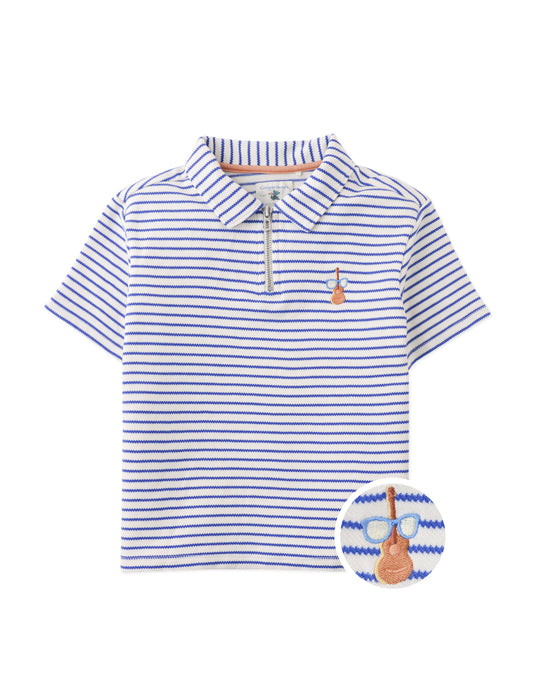 Gingersnaps Jersey Stripe Polo With Zig Zag ( Sz 4-14)