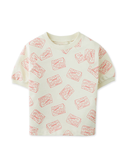Gingersnaps Ava Raglan Tee W Allover Print ( Sz 4-14)