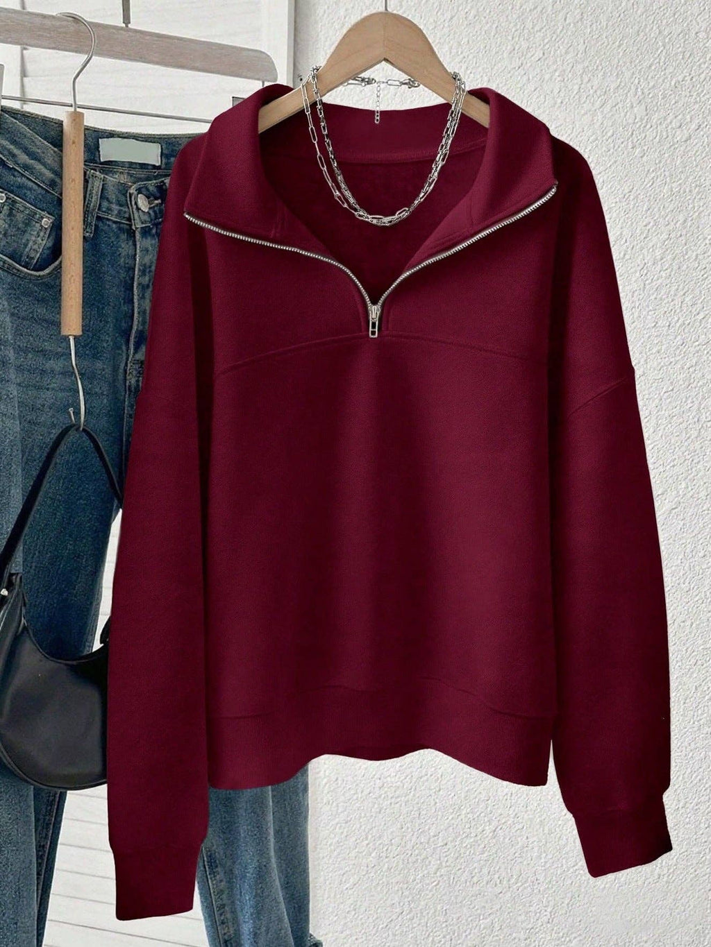 SU Half Zip Pullover Size M Grey