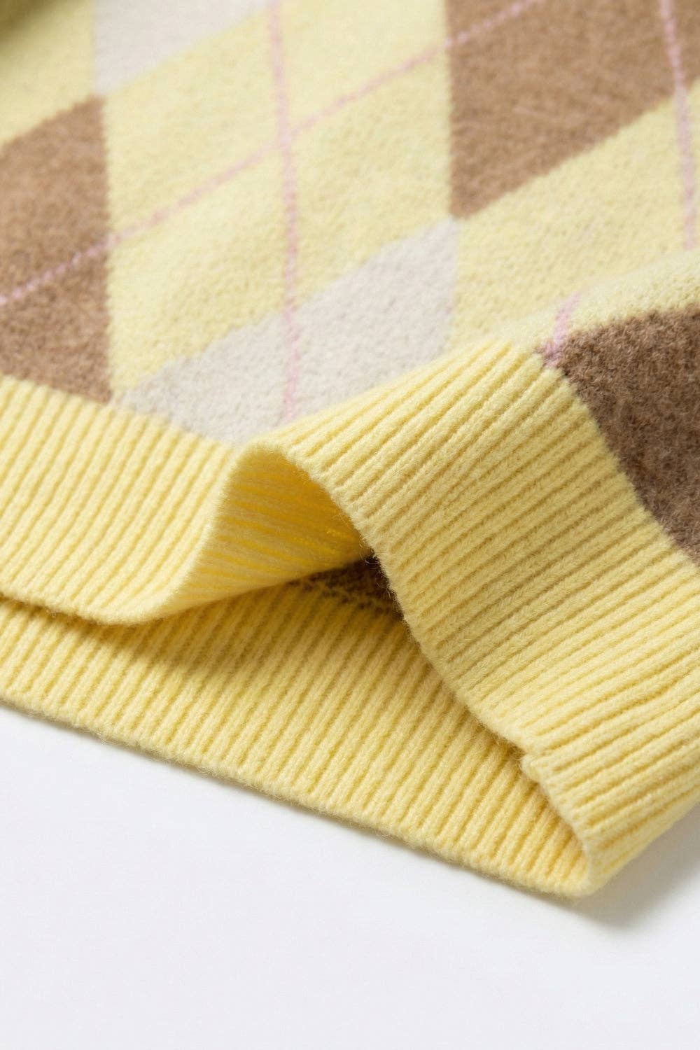 Q2 Yellow Argyle Pullover