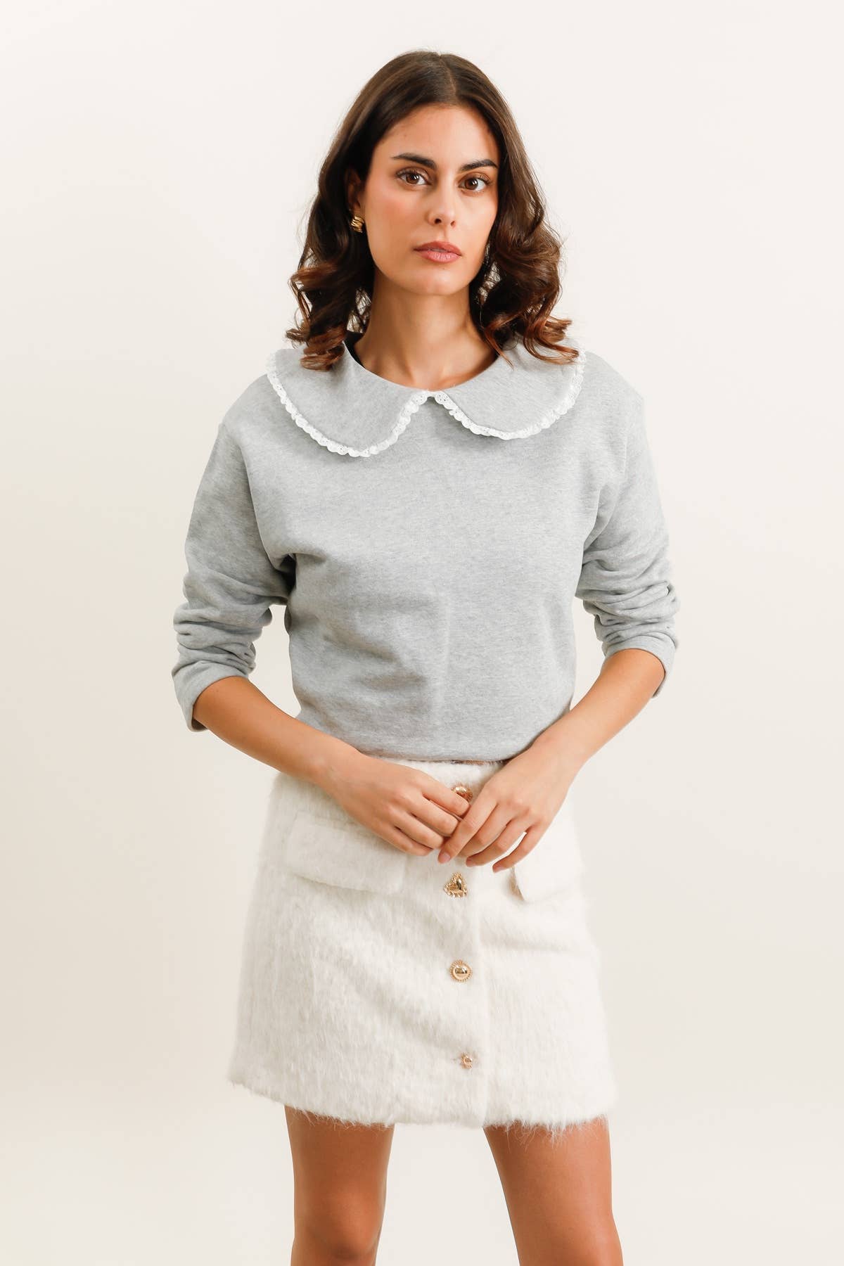 DA Grey Collar Sweatshirt