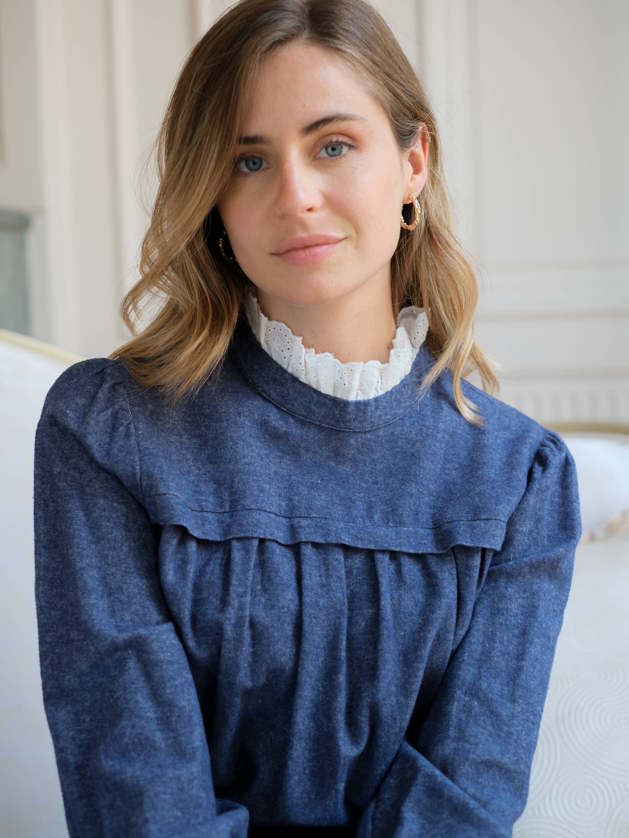 L & C Denim Eyelet Top ( Sz S-L)