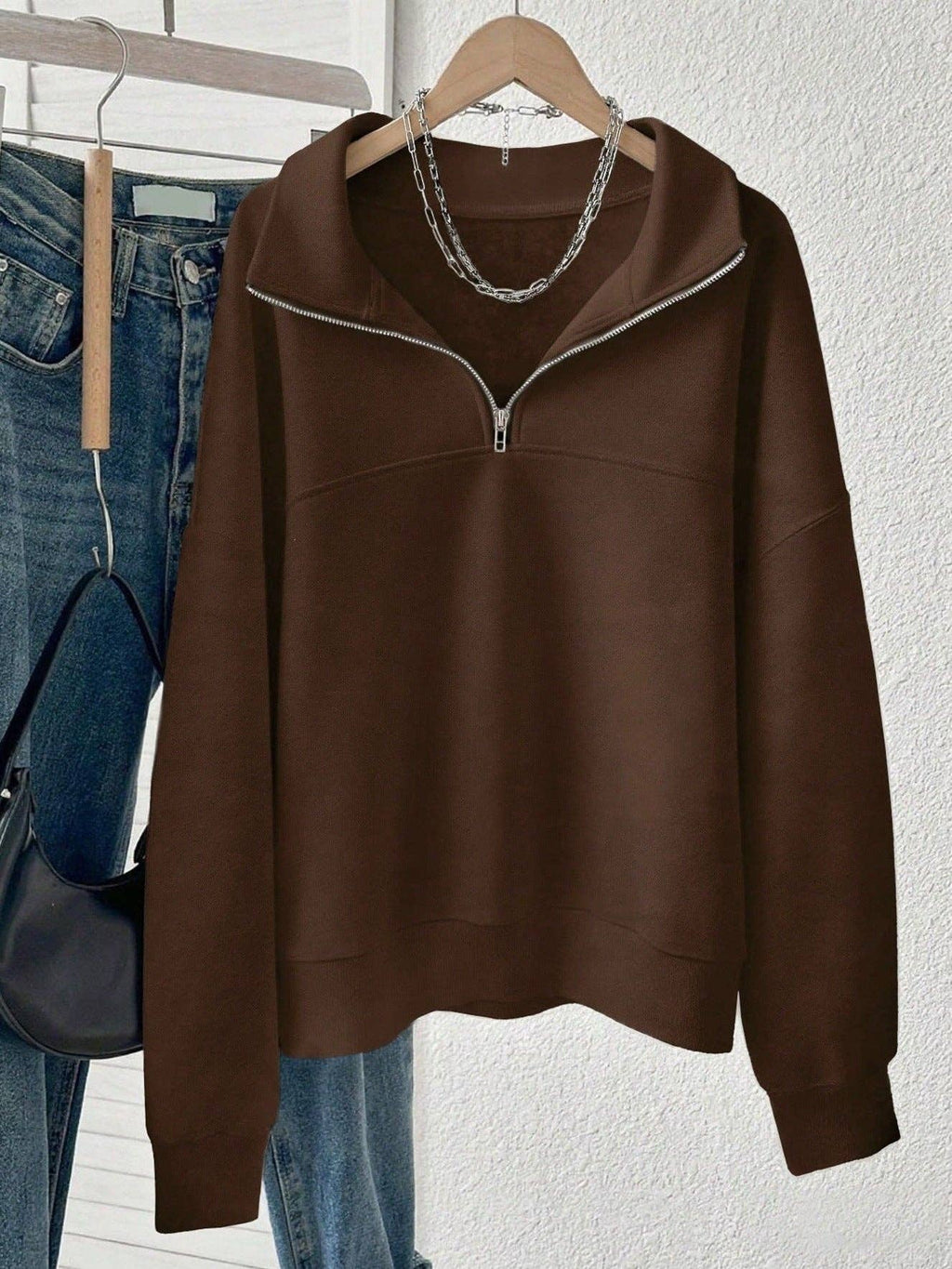 SU Half Zip Pullover Size M Wine