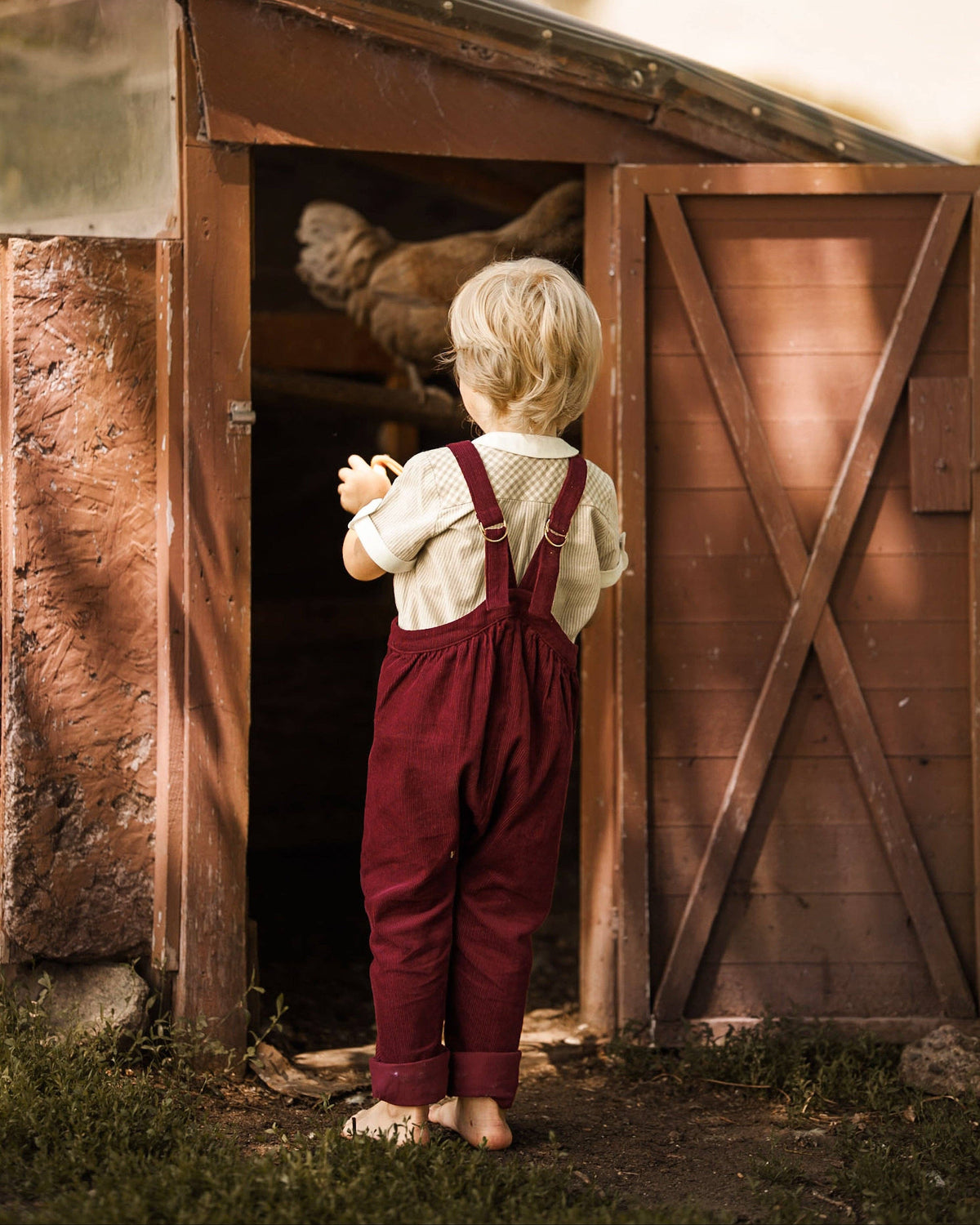 Lillies Dream - The Beetroot Suspender Pants: 9-12m (32 in)