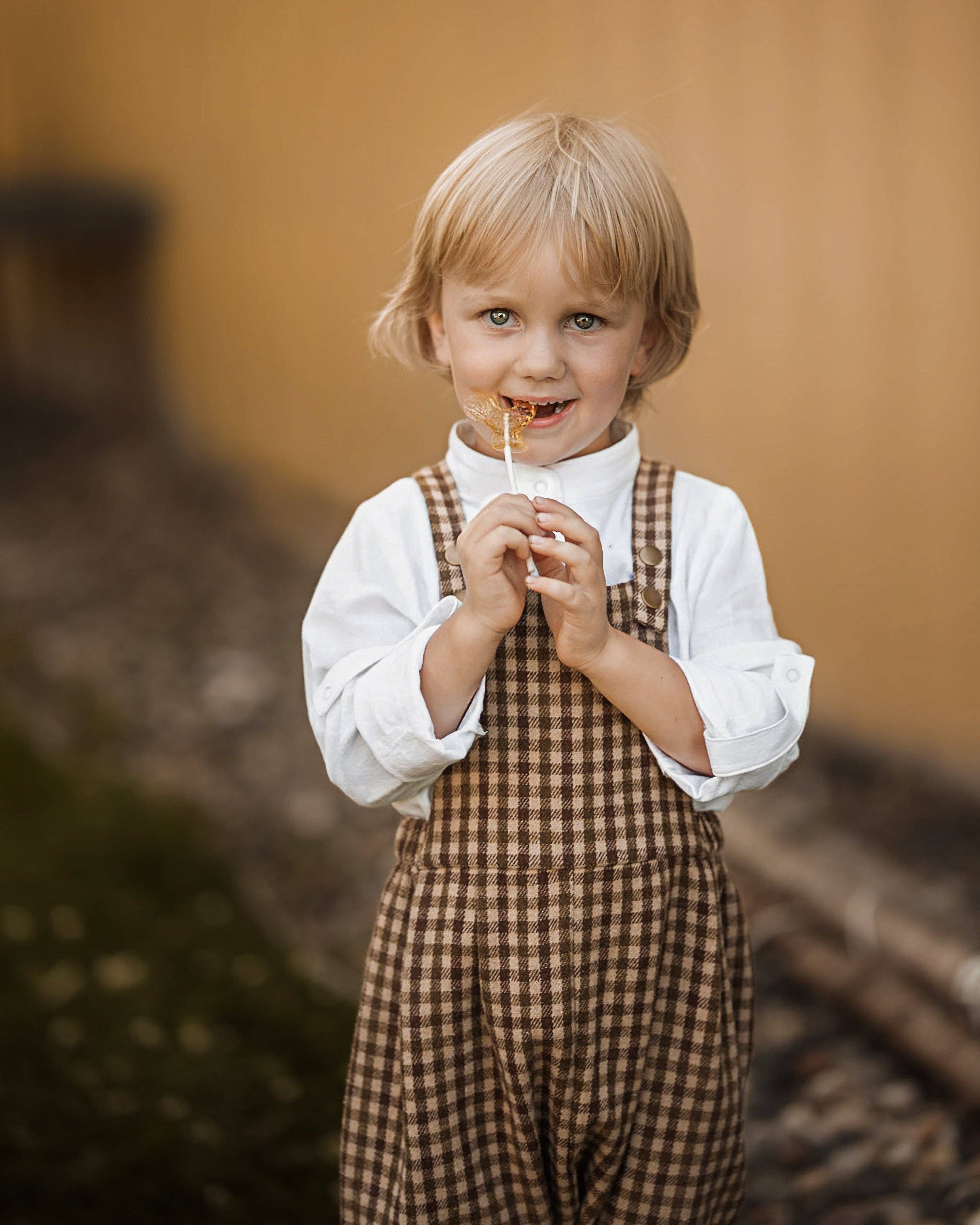 Lillies Dream - The Oak Gingham Overalls: 9-12m (32 in)