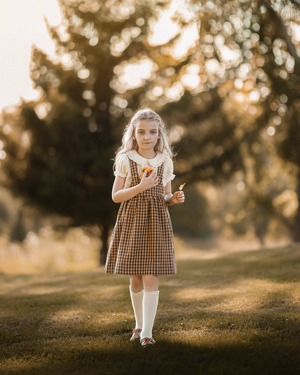 Lillies Dream - The Oak Gingham Pinafore: 4T (41 in)