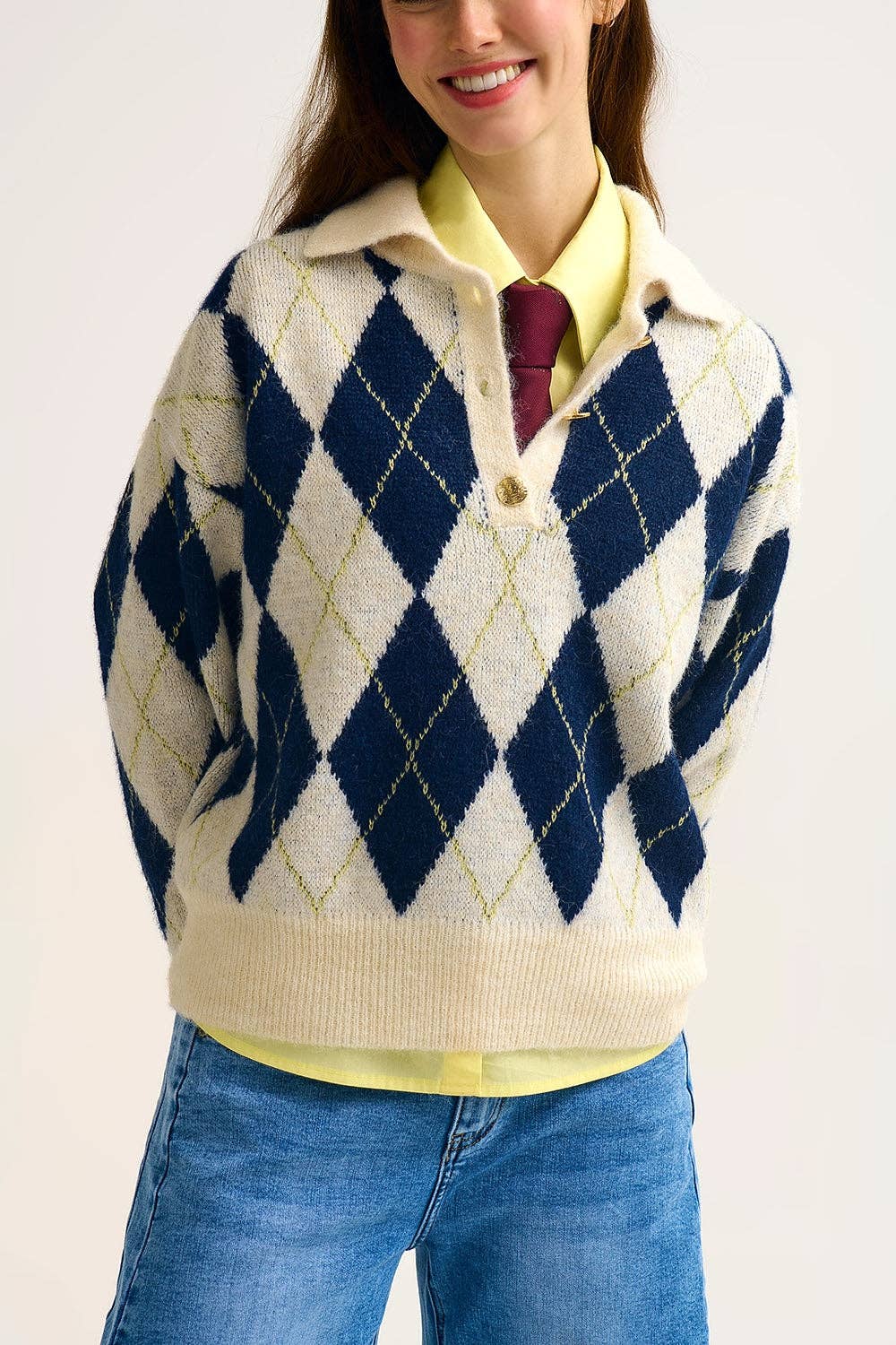 Q2 Argyle Pullover