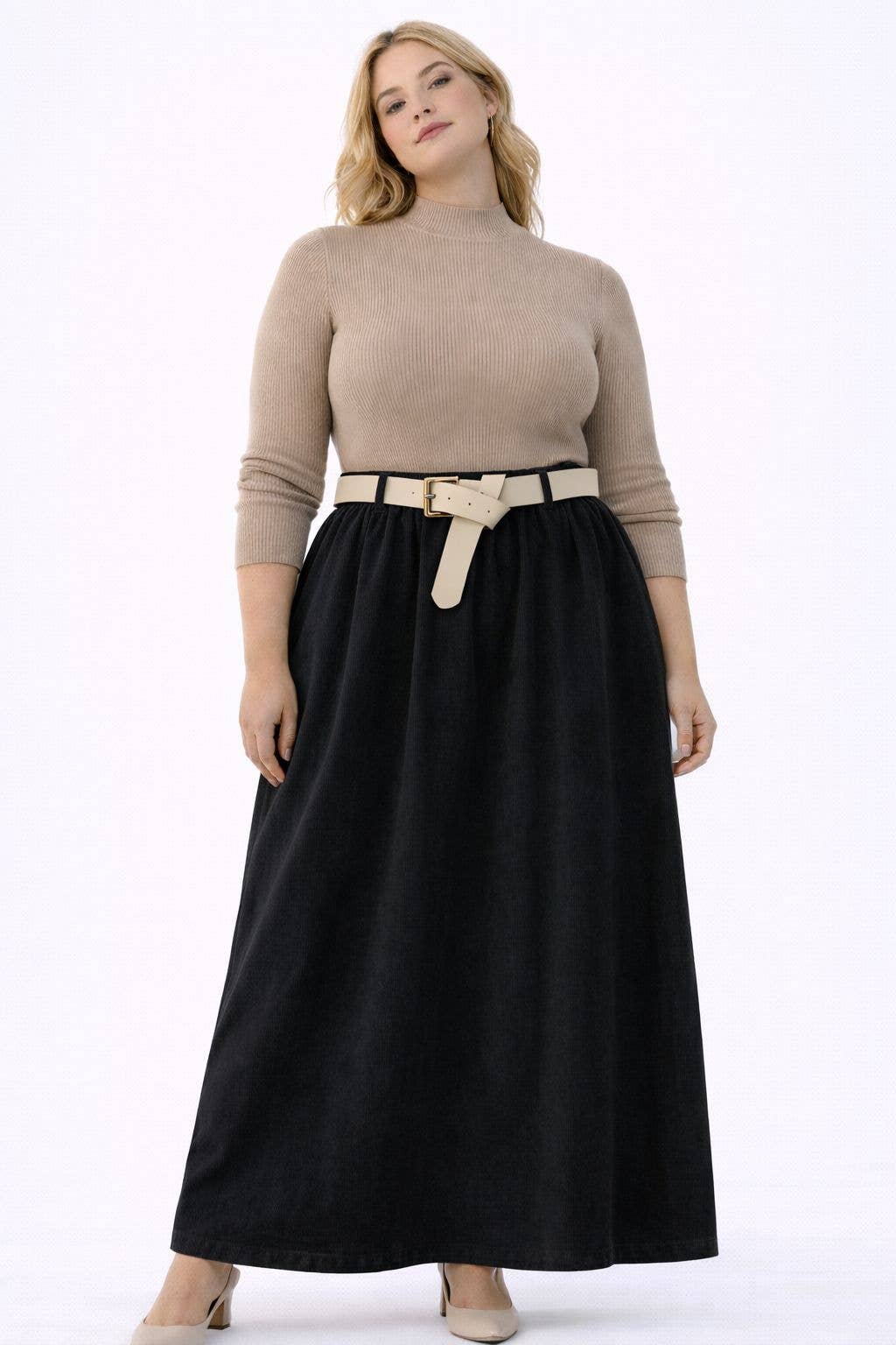 CF Black Cord Skirt Size M