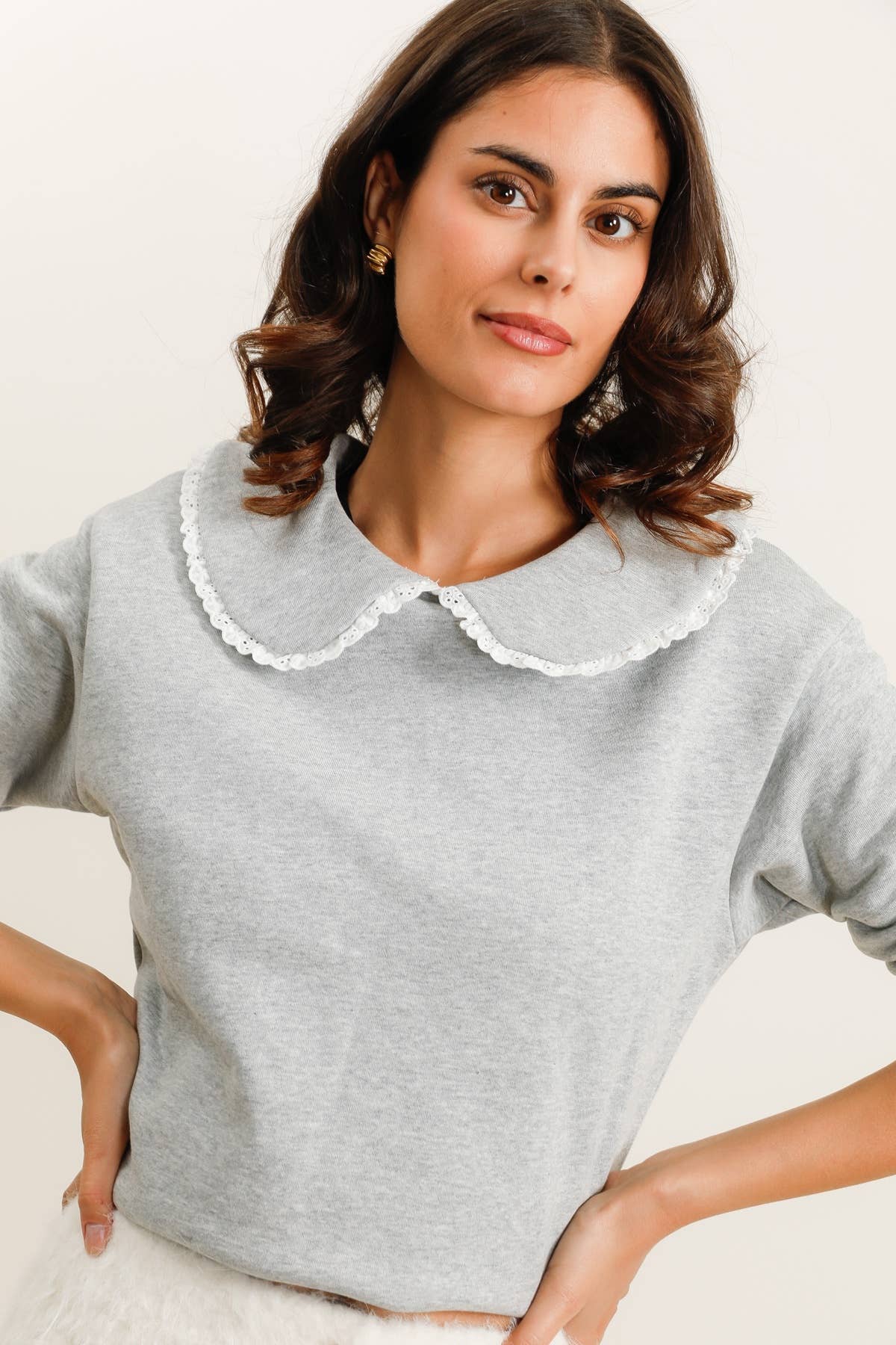 DA Grey Collar Sweatshirt