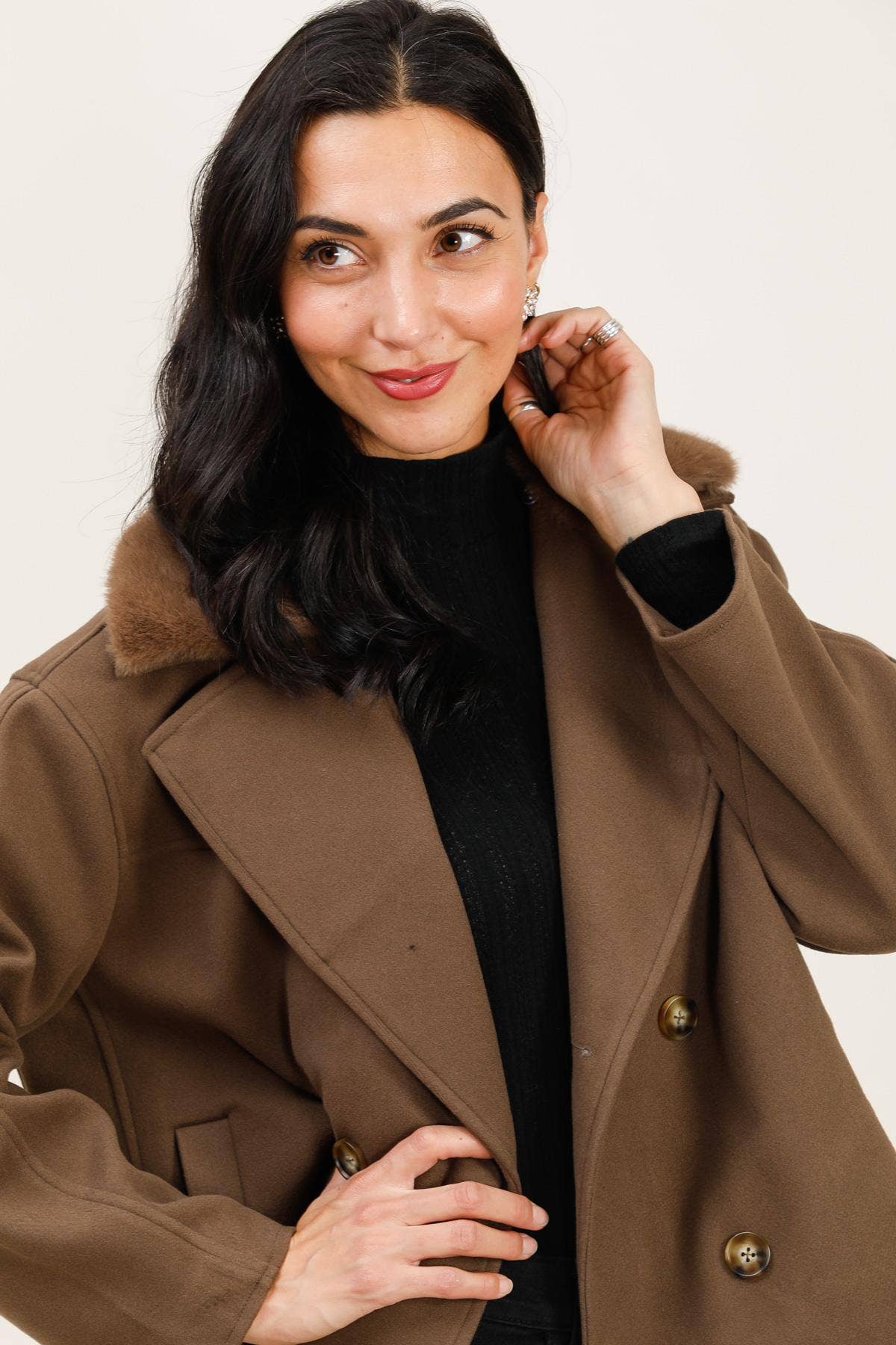 AP Double Breasted Cream Coat ( S-XL)