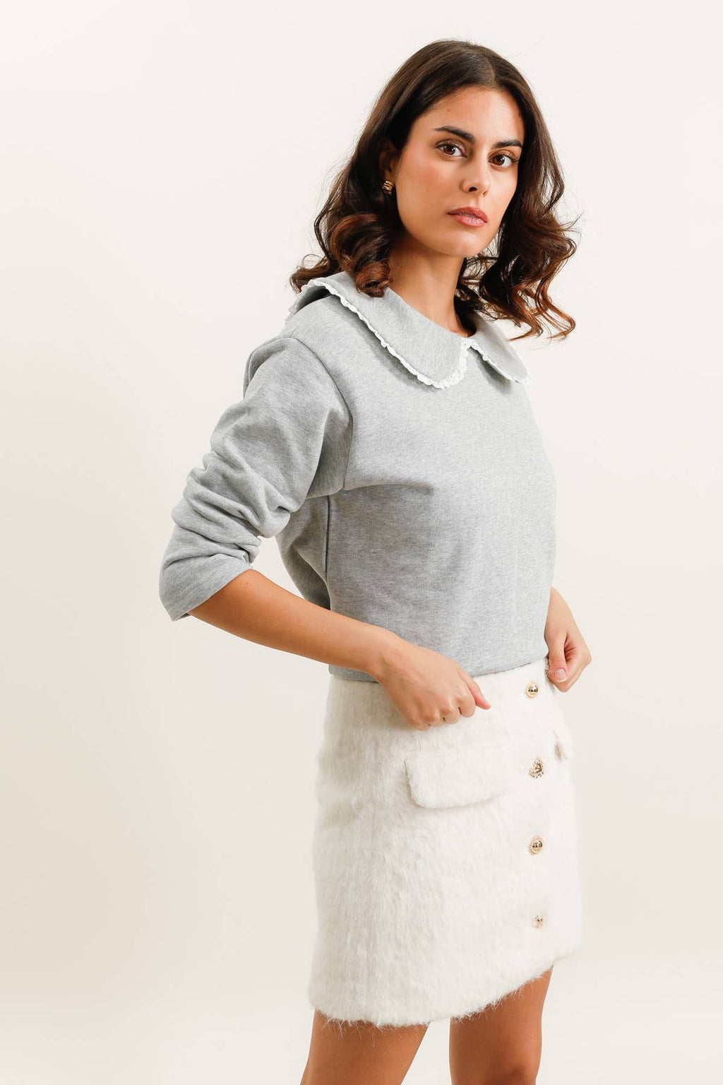 DA Brown Collar Sweatshirt