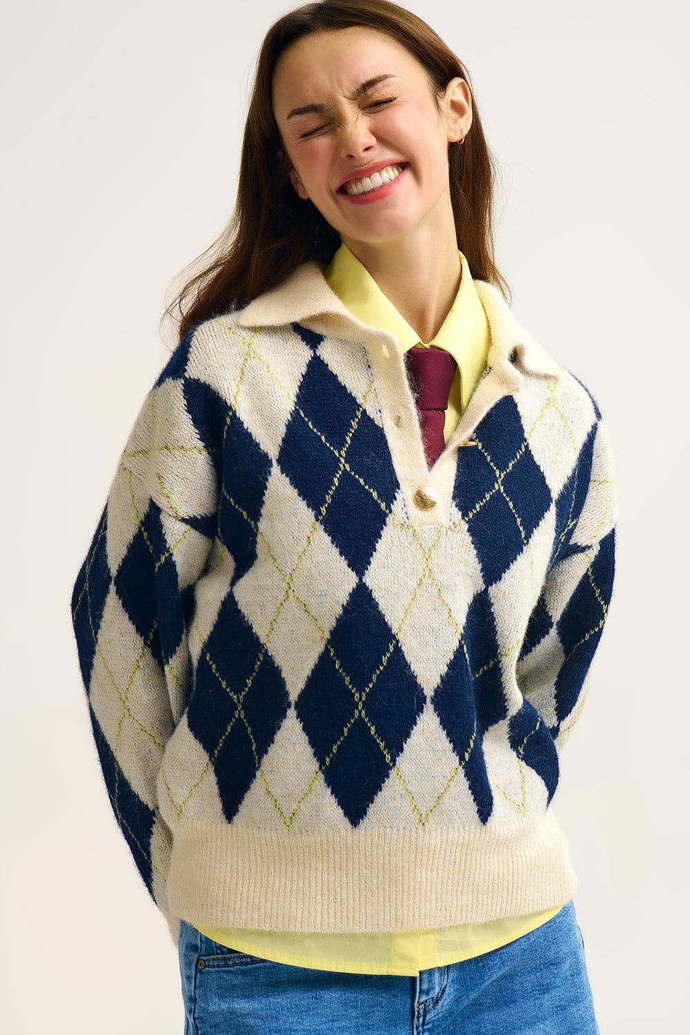 Q2 Argyle Pullover