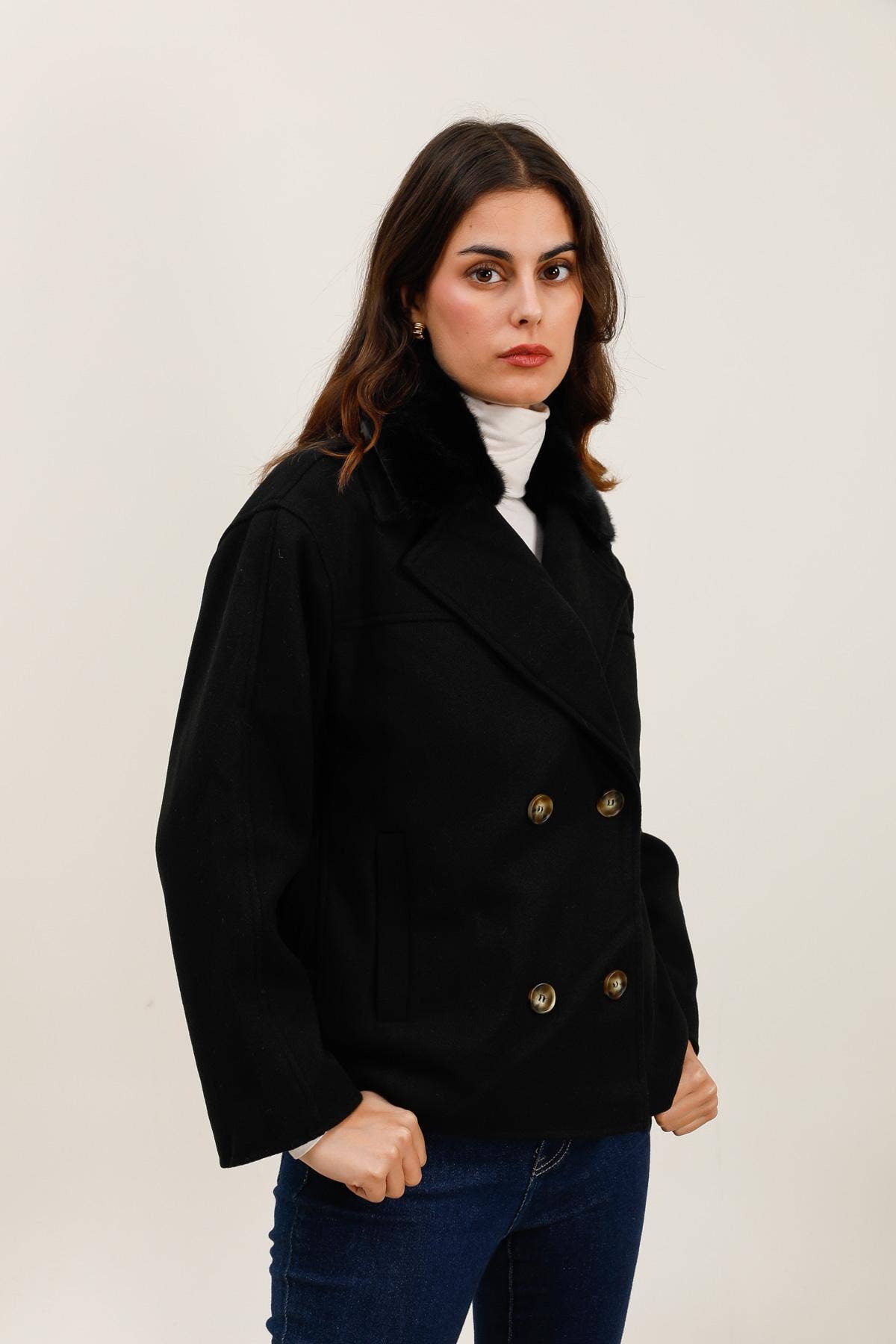 AP Double Breasted Cream Coat ( S-XL)