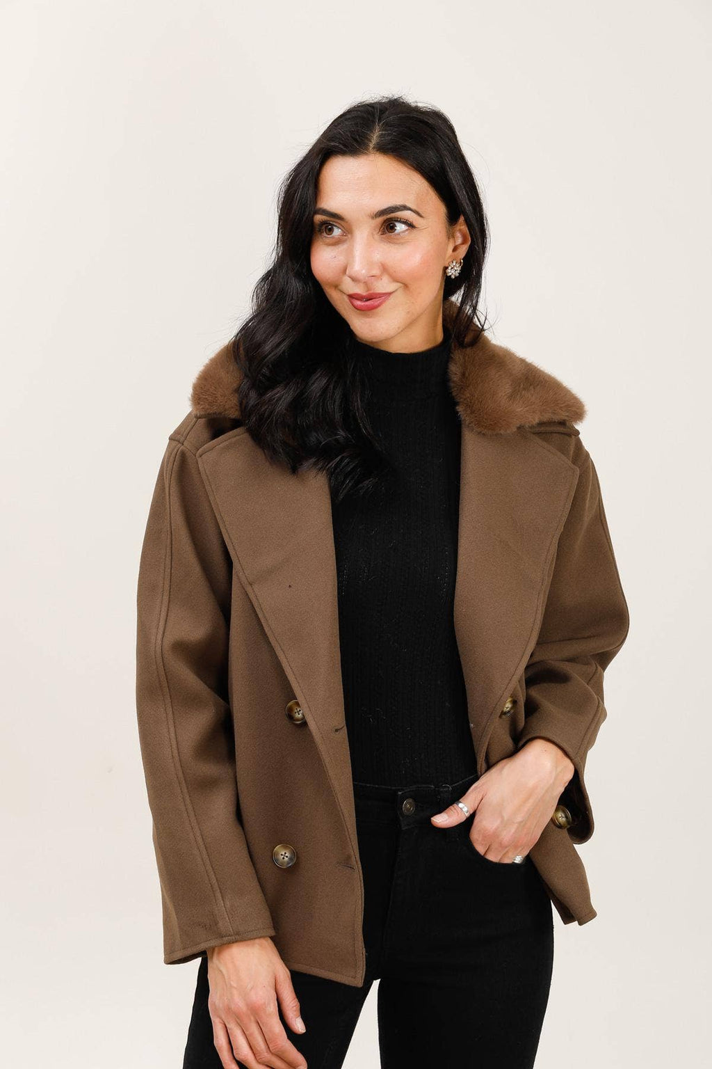 AP Double Breasted Cream Coat ( S-XL)