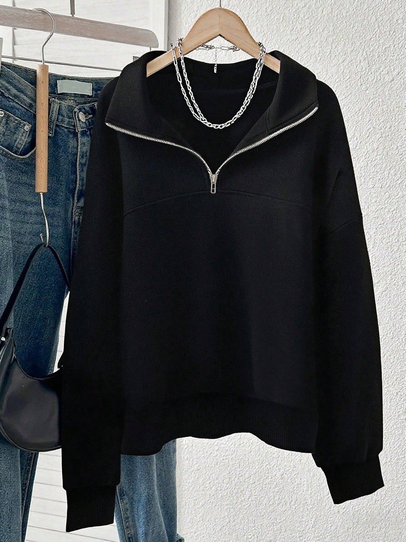 SU Half Zip Pullover Size M Wine