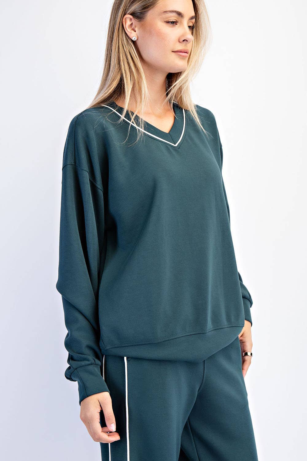RM Black Piping Scuba Top ( Sz S-L)