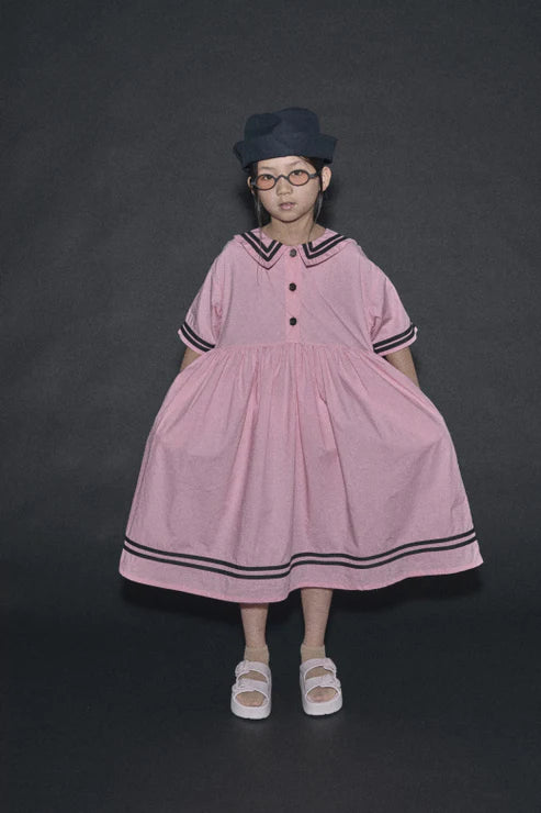 Little Creative Sailor Dress Pink ( Sz 12-M)